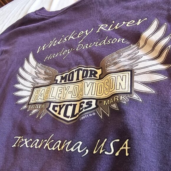 Harley Davidson Womens Bling Purple Long Sleeve Tee Shirt Size 2X tshirt - Picture 5 of 16